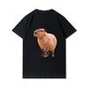 Velká velikost S-5XL Kapybara s předním potiskem Unisex trička s kulatým výstřihem Bavlněné topy Ležérní trička