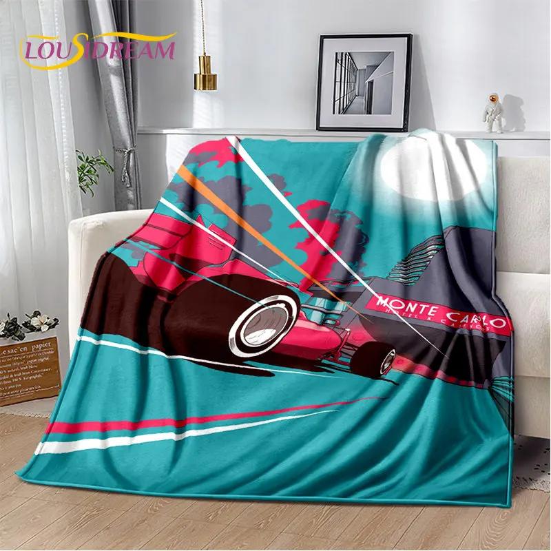 3D Racing Car Soft Plush Blanket,Flannel Blanket Throw Blanket for Living Room Bedroom Bed Sofa Picnic Hiking Leisure Napping