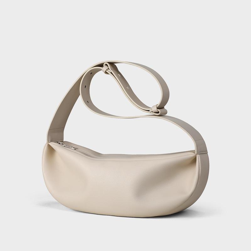 Women's New Bag, Internet Famous Versatile Wide Shoulder Strap Cloud Bag, Lazy Style Casual Crossbody Crescent Dumpling Bag