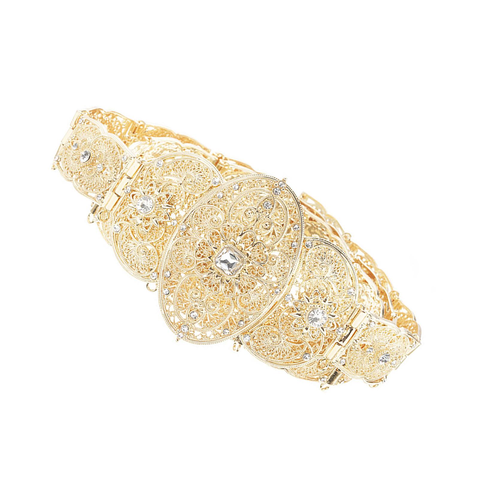 

Русский Кавказский пояс с кристаллами, ажурный пояс с цветочной цепочкой для торжественного платья, привлекающий внимание, мерцающий, длинный свадебный пояс для халата золотой