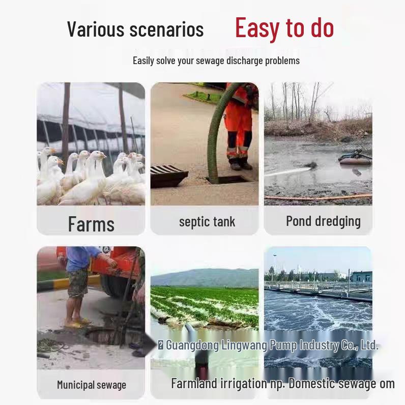Ling Wang Industrial Submersible Sewage Pump for Septic Tanks and Domestic Wastewater