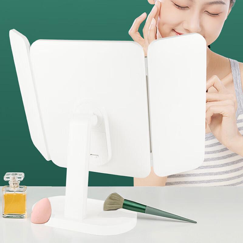 Desktop Folding Rechargeable LED Shell Makeup Mirror