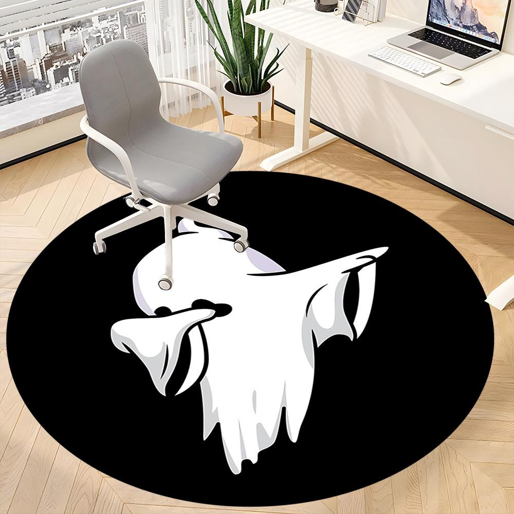 1pc Ghost Spirit Office Round Area Rug, Under Office Chairs Bedroom Living Room Home Decor, Room Deco, Available In Various Sizes