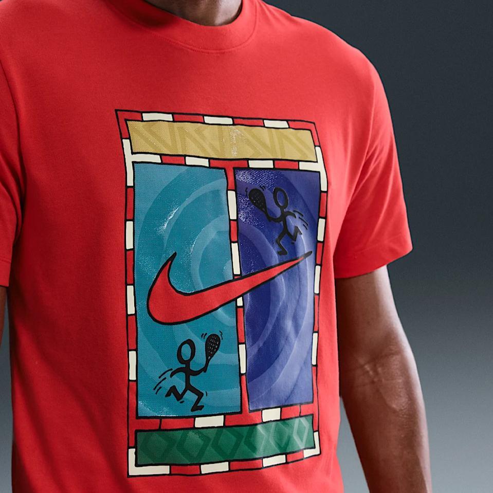 Nike Court Dri-Fit Soft Comfortable Simple Logo Versatile Short Sleeve T-Shirt Men Tops Light-Red Dark-Red HJ3470-696