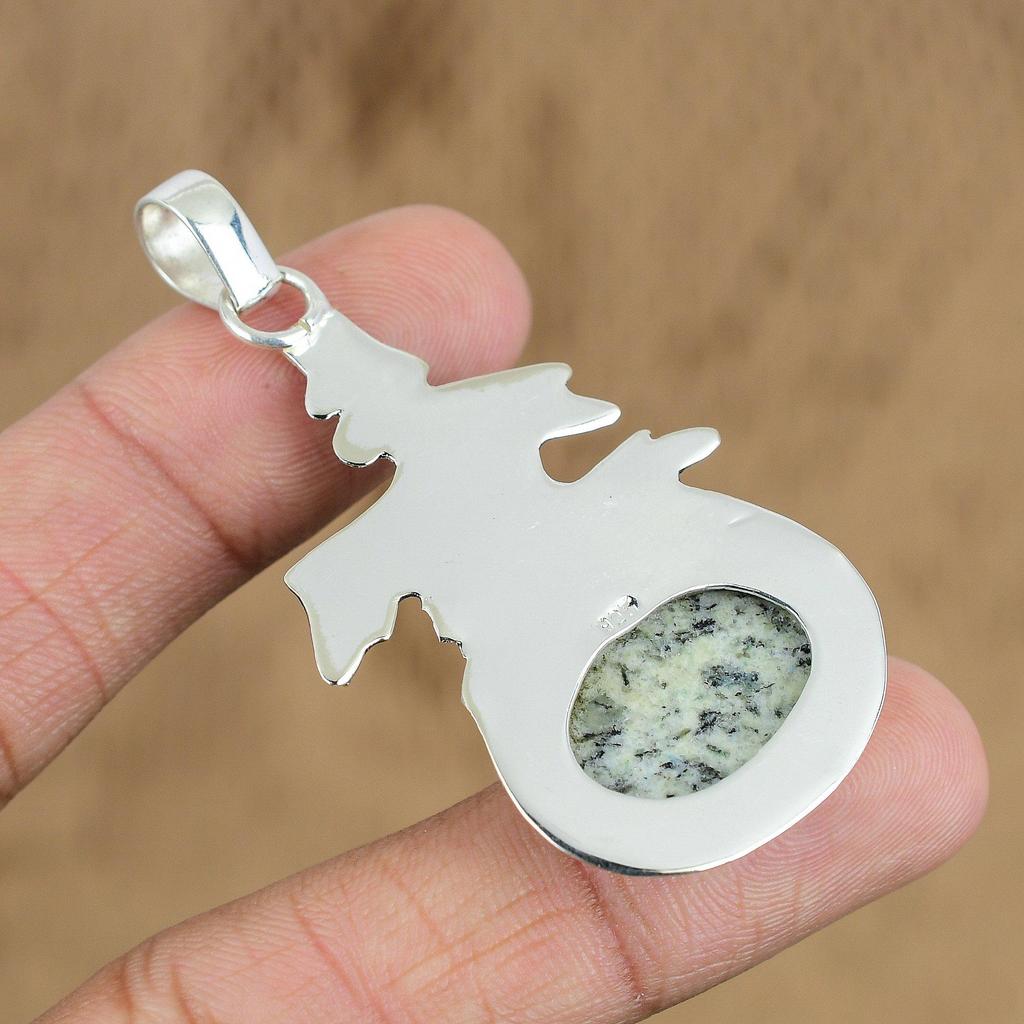 Anniversary Gift For Her Natural K2 Jasper Gemstone Pendant 925 Sterling Silver