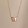 Titanium Steel Gold Brick Necklace for Women - Luxury 2025 Style, High-End Sweater and Collarbone Chain, Non-Fading.