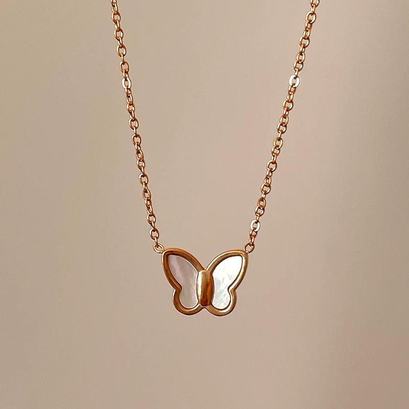 Titanium Steel Gold Brick Necklace for Women - Luxury 2025 Style, High-End Sweater and Collarbone Chain, Non-Fading.