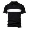 TrendHub Herren V-Ausschnitt Gestreiftes Poloshirt Atmungsaktives Slim Fit Poloshirts für Herren Leichtes Lässiges Sportliches Polo