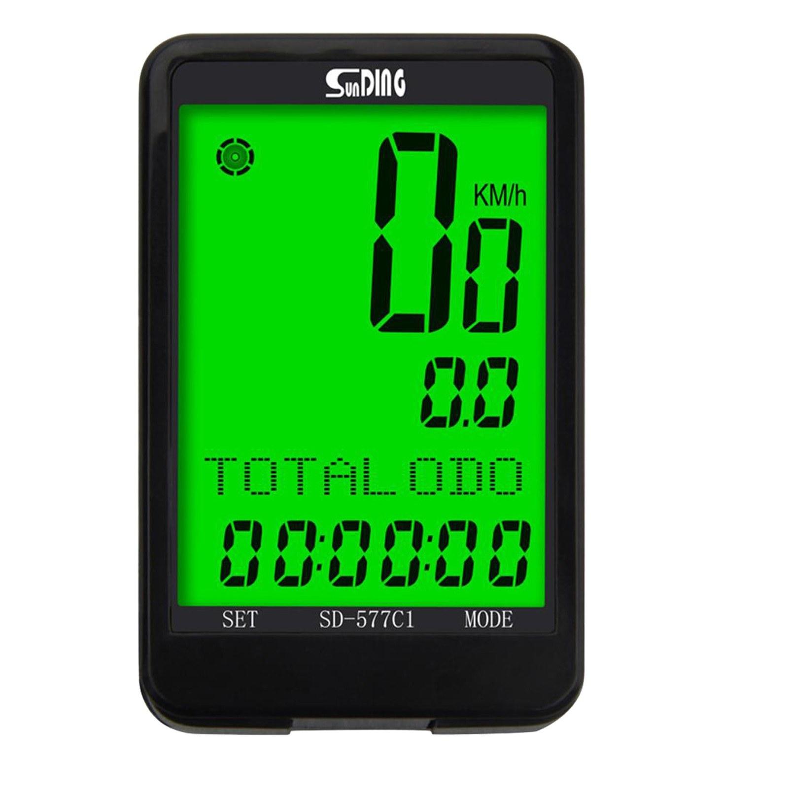 Wireless Bike Computer Waterproof Bicycle Odometer 2.5 Big Screen Cyclocomputer Multi Functional LCD Screen Cycling Speedomete чёрный