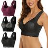 Plus Size Lace Sports Bra - Breathable Push-Up, Wire-Free, Side Support for Women