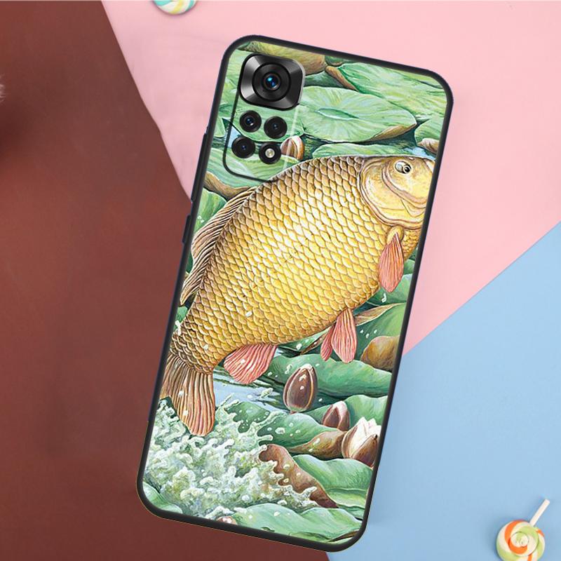 Carps Fish Fishing Cover For Xiaomi Redmi Note 14 13 12 9 10 11 Pro 9S 10S 11S 12S Redmi 14C 10C 12C 13C Case
