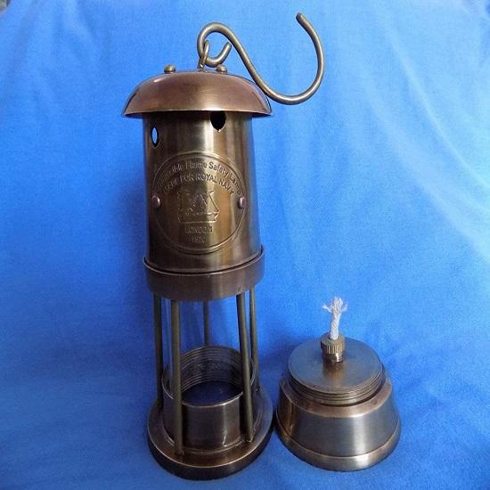 Maritim Mässing Antik Gruvlampa Handgjord Vintage Olja Skepp Hängande Gruvlampa