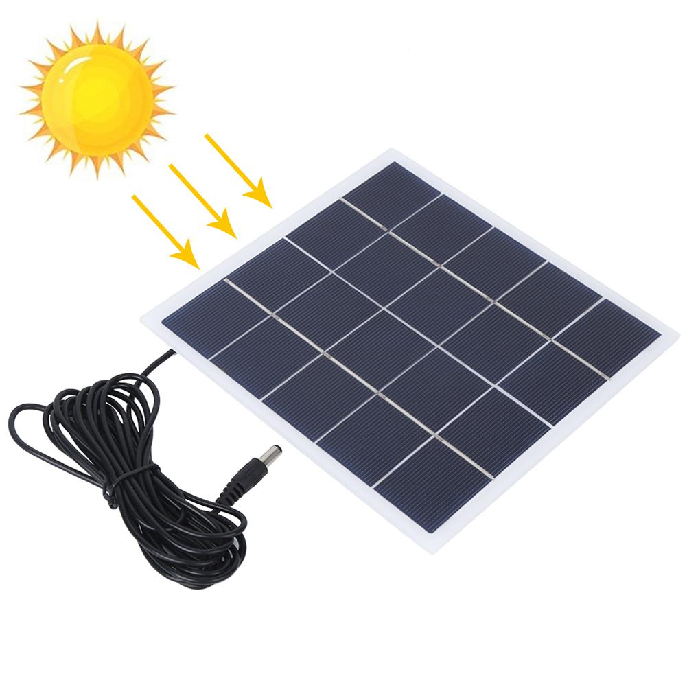 Outdoor Portable 4W 5V Polycrystal Solar Battery Panel Laminated Board with DC Interface Charging 3.7V Battery Garden Light