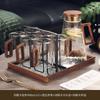 Heat-Resistant Glass Tea Cup Set With Wooden Handle Home Living Room Serving Guest Drinking