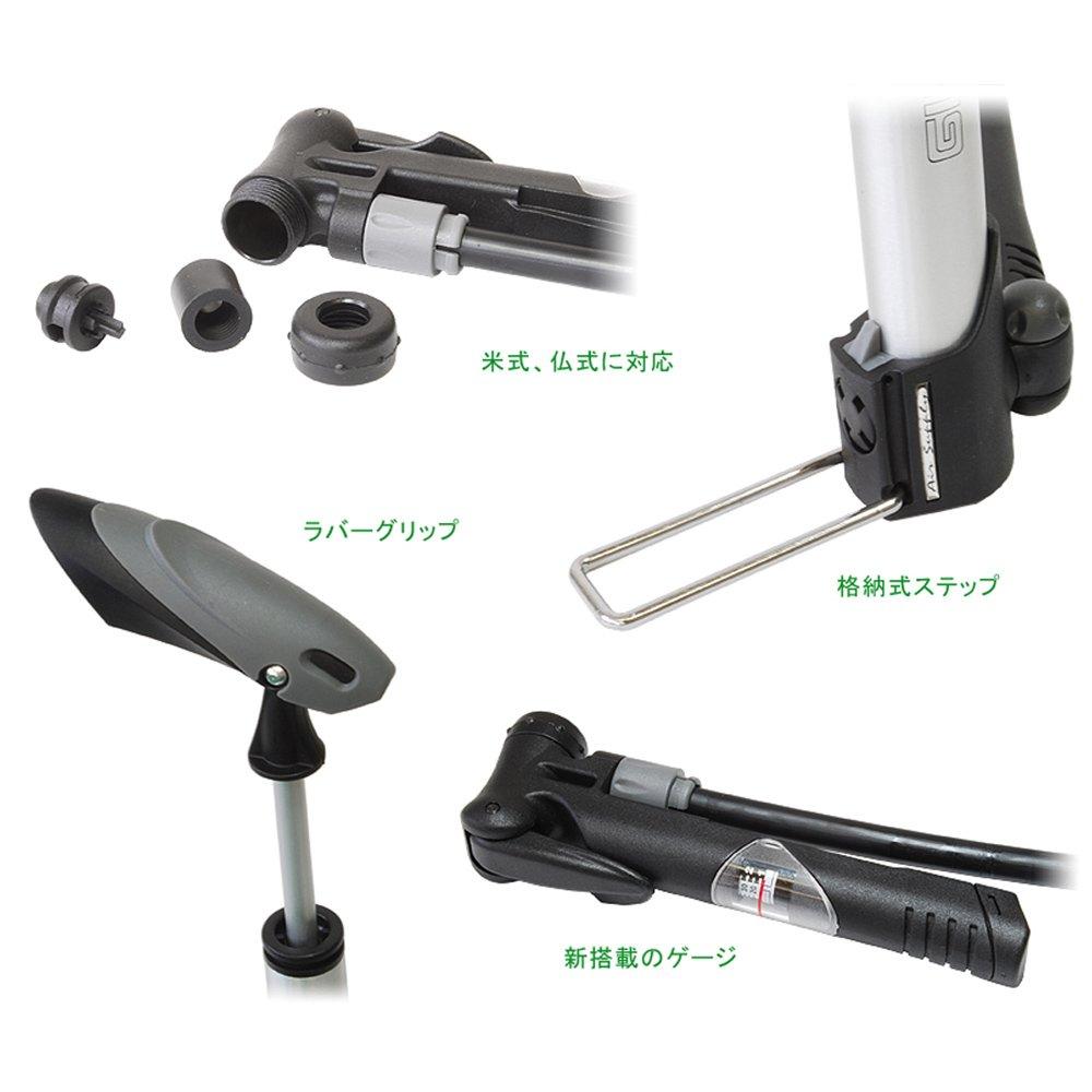 GIYO Tragbare Mikro-Standpumpe Silber Manometer Kompatibel mit Französischen und Amerikanischen Ventilen [GM-71] IN-LINE