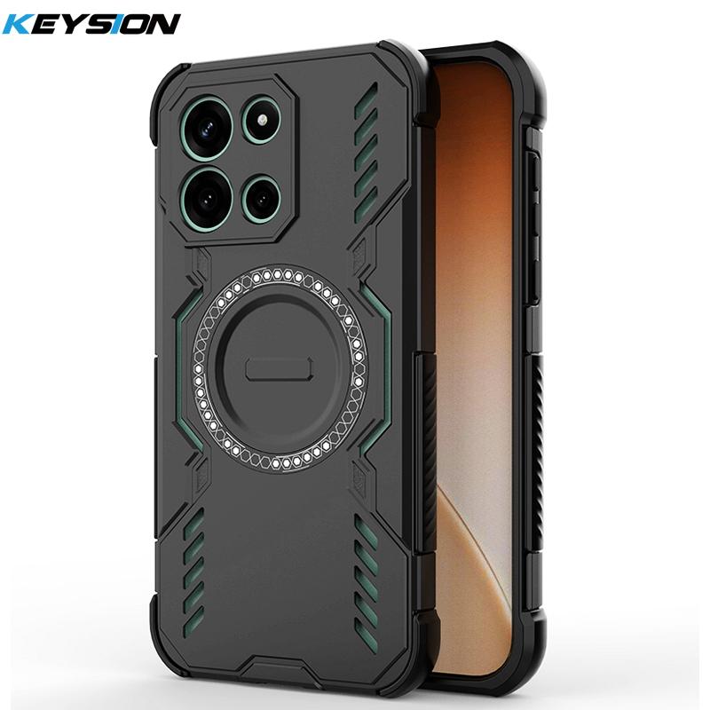

KEYSION Hollow Heat Dissipation Case for OnePlus Nord 6 Soft Silicone+PC Magnetic Cooling Shockproof Phone Cover for 1+ Nord 6 for OnePlus Nord 6 чёрный