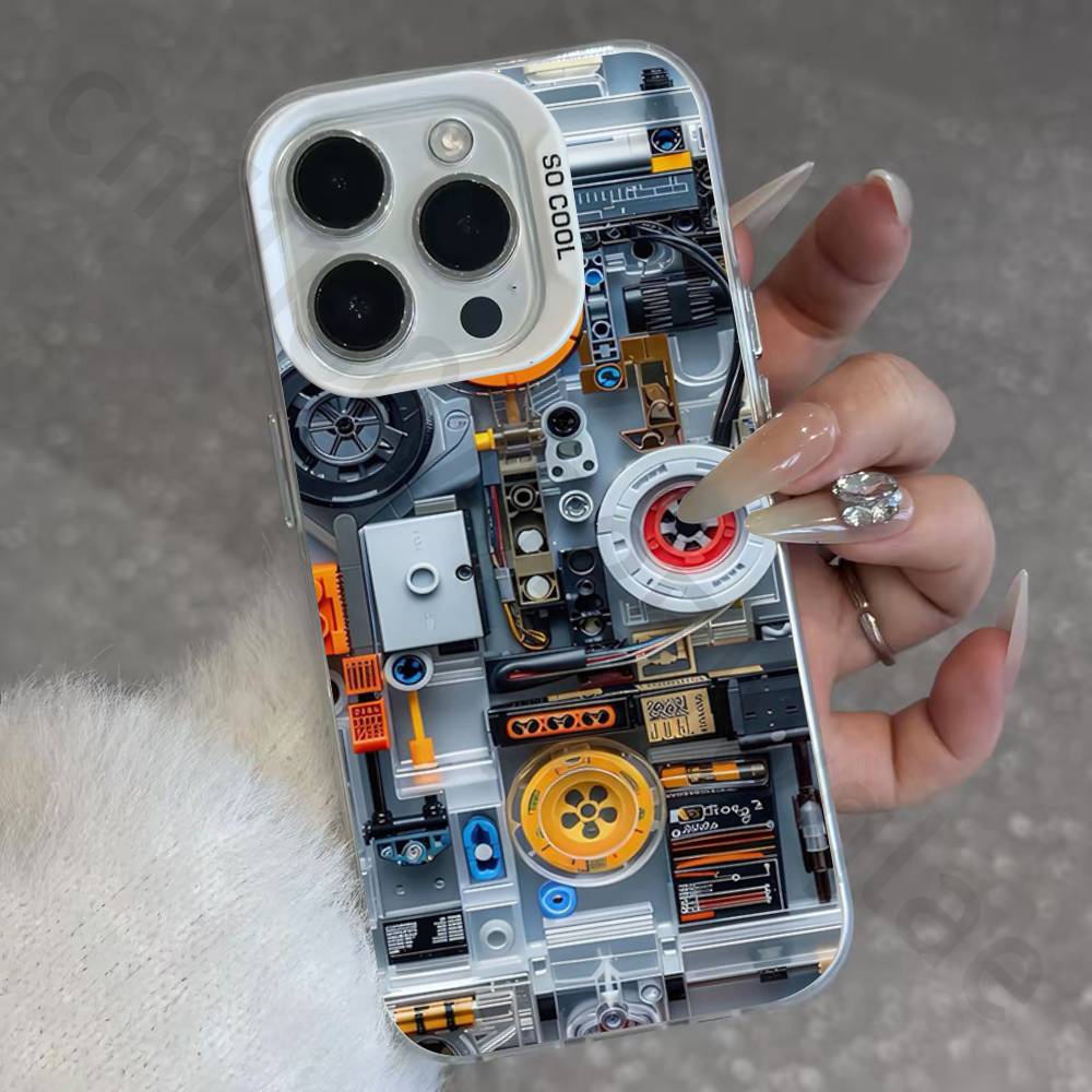 Creative Circuit Board IMD Case for iPhone 17 16 15 14 13 12 11 Pro Max air plus Shockproof Plating Matte TPU Funda