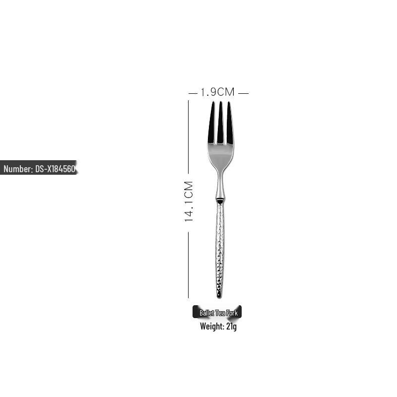 Edelstahl 304 Hammergriff Besteckset: Fruchtmesser, Gabel, Löffel, Steakmesser, Dessertlöffel - 3 Stück