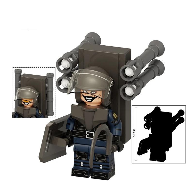 Klocek Figurka Zabawki Człowiek Toaleta Człowiek Telewizor