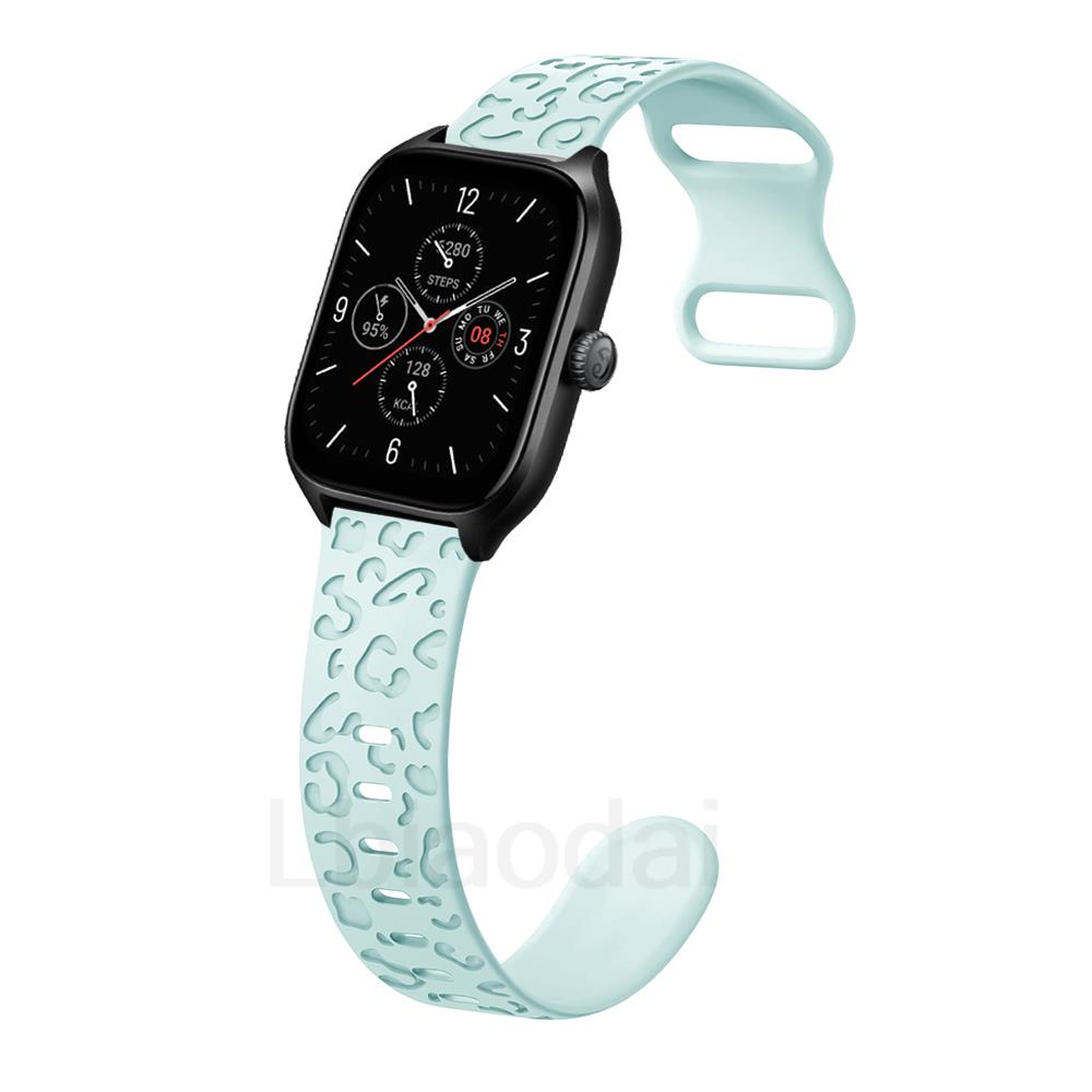 

Engraved Strap For Amazfit GTS 4/2/2e Mini/3/bip u/pro/42mm Leopard silicone correa Bracelet huawei gt 4 3 2 2e 20mm watch band huawei gt 4 3 2 небо синє кольору