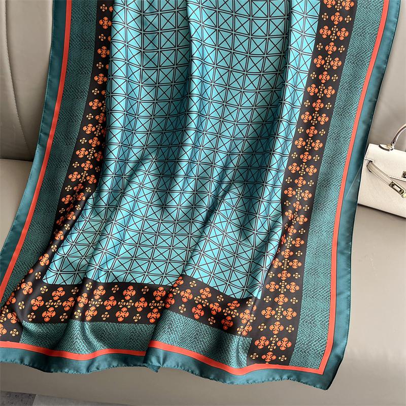 Design Satin Silk Shawl Hijab Scarf Women Fashion Summer Sunscreen Beach Stole Wraps Bufanda Female Headkerchief Echarpe