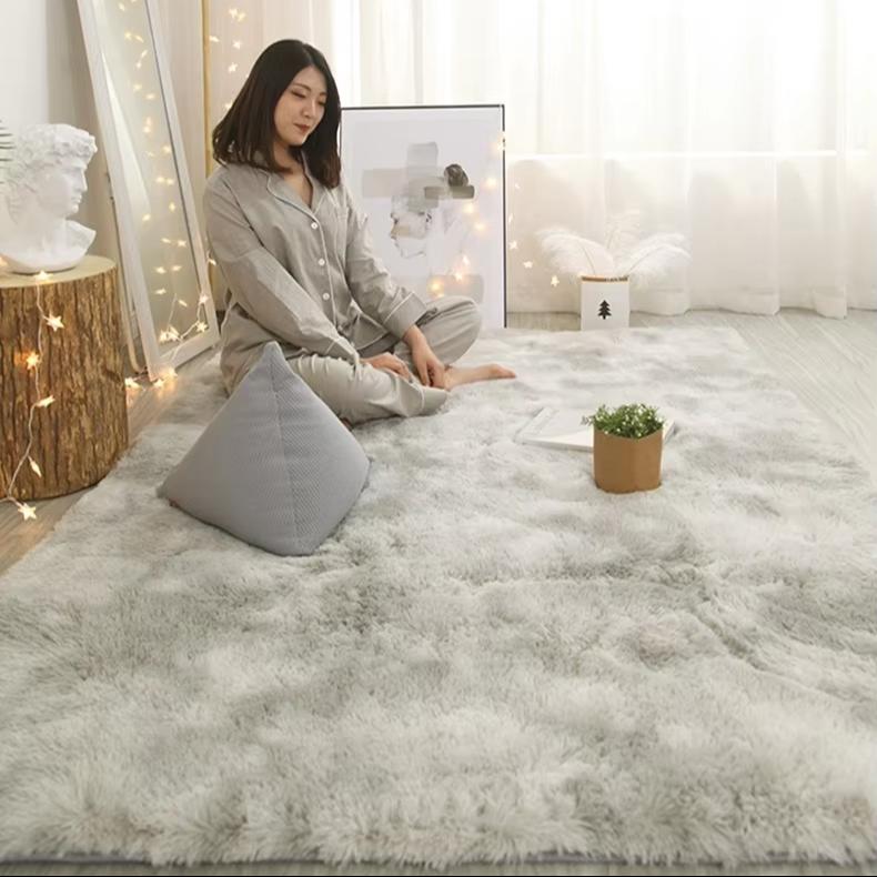 Modern Luxury Plush Tie Dye Fluffy Carpet Soft Rainbow Shaggy for Living Room High Pile Machine Made 1 Piece MOQ Hot Sale