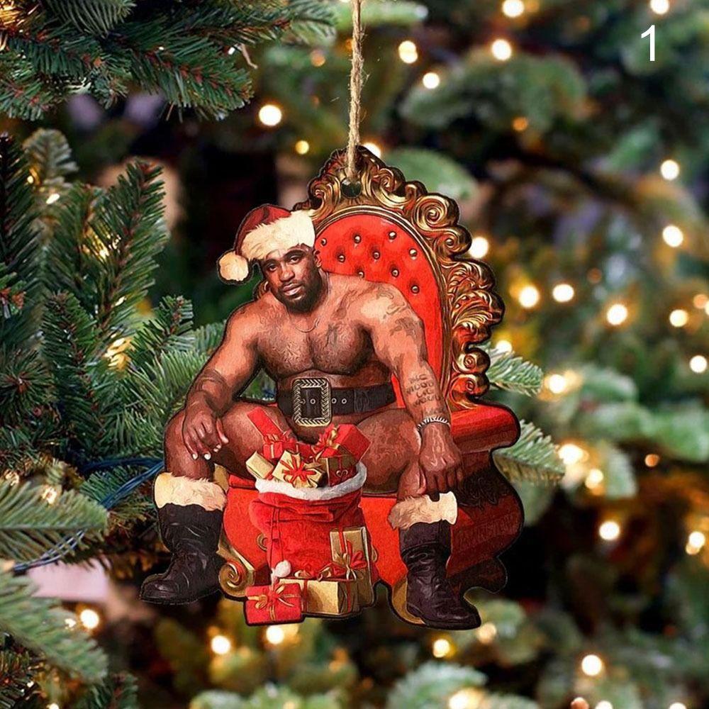 Gift Barry Santa Barry Wood Meme Festival Supplies Wooden Xmas Hanging Pendant Christmas Ornaments Christmas Tree