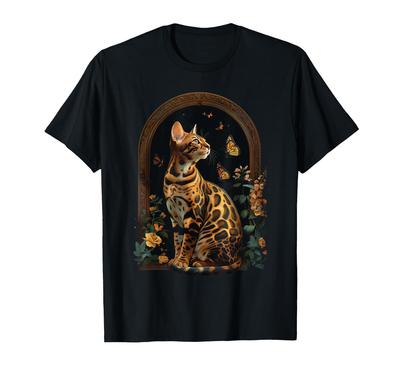 Bengal Cat Flower T-Shirt