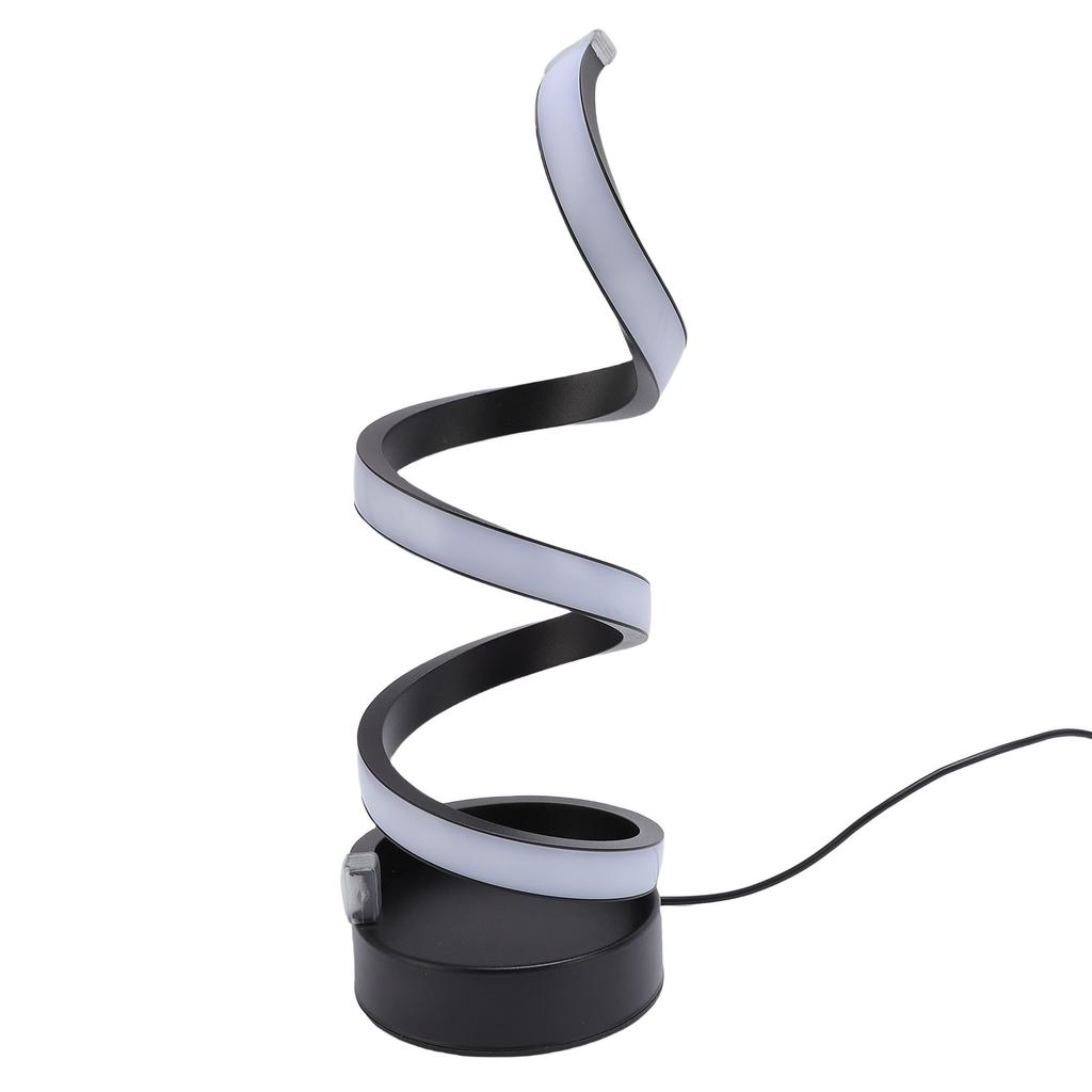 Modern Spiral RGB Table Lamp Unique 7 Colors 10 Light Modes LED Dimmable Nightstand Lamp for Living Room Bedroom Office
