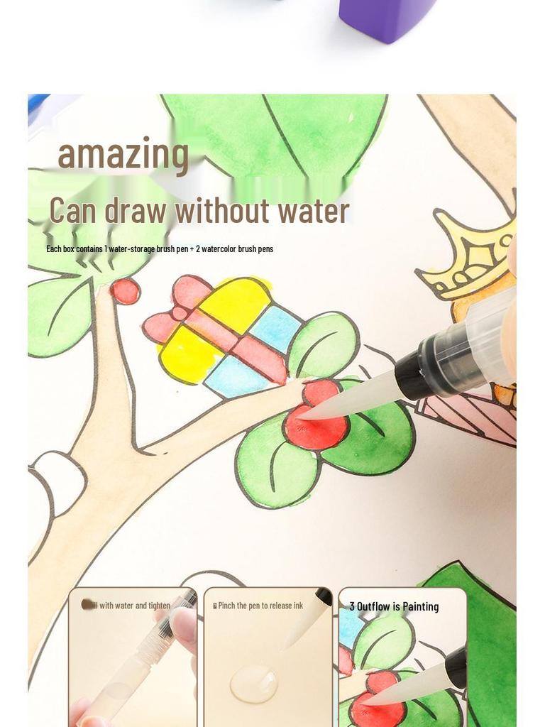 Kids' Watercolor Paint & Doodle Coloring Book for Kindergarten
