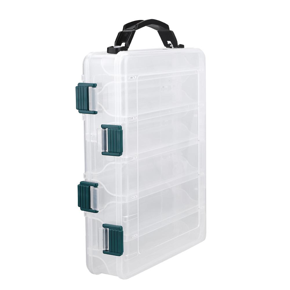 Double Side Plastic Fishing Baits Box Lures Holder Case Large Capacity Accessory
