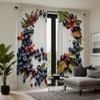 2 sztuki dekoracji gałązki z owocami i liśćmi w kolorze czerwonym borówki HD zasłona białe wiązanie zasłona z nadrukiem cyfrowym styl dekoracji domu Decora