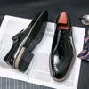 Luxury Men Patent Leather Dress Shoes Pointed Toe Platform Buckle Strap Men Business Wedding Leather Shoes Plus Size 38-46