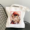 Shopper Genshin Impact Qiqi Anime Shopping Bag Harajuku Canvas Bag Large Capacity Collapsible Kawaii Women Shoulder Bag Handbag