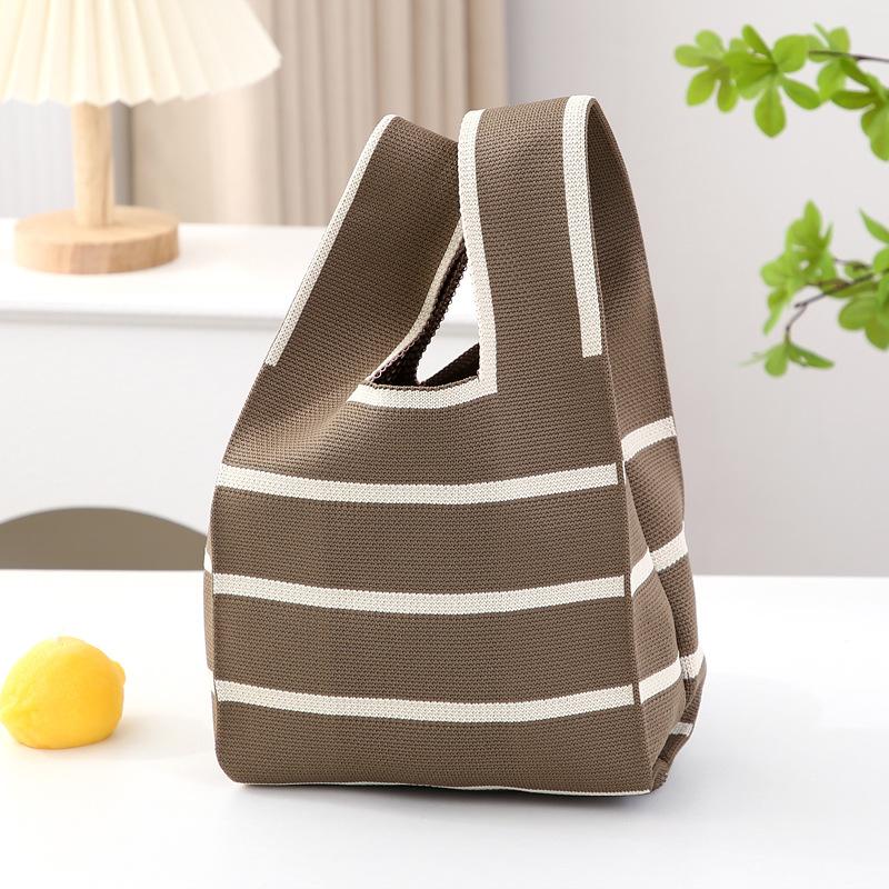 

Knitted bag girls vest socks puppet app trend striped knitting hand bag handbag bag