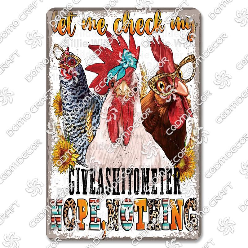 Retro Chicken Poster Metal Tin Signs Rooster Hen Eggs Metal Plate Vintage Wall Decor Club Farm Chicken Coop