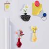 Mini Acrylic Vase Refrigerator Magnet Home Office Kitchen Locker Fridge
