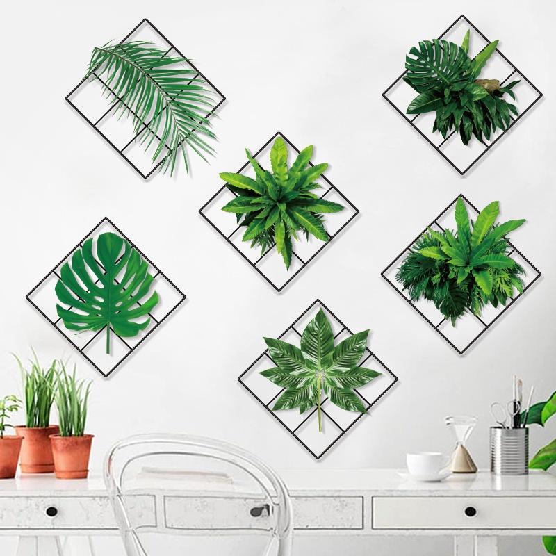 Green Leaves Plants Wall Stickers for Living Room Bedroom Home Decoration Kitchen Window Wall Art Decals