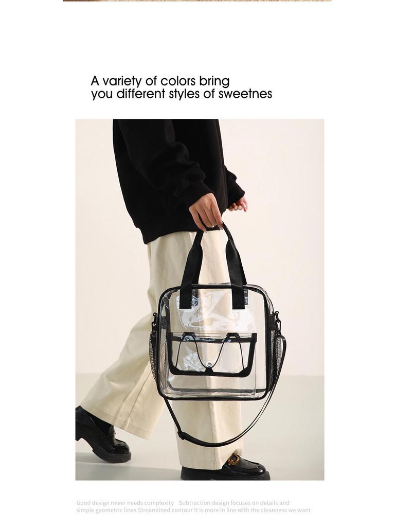 Borsa Sportiva e da Viaggio Trasparente in PVC ad Alta Capacità per Nuoto e Festival Musicali