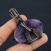 Amethyst Pendant Gemstone Jewelry, 999 Copper Wire Wrapped Pendant, Gift For Women Handmade Pendant