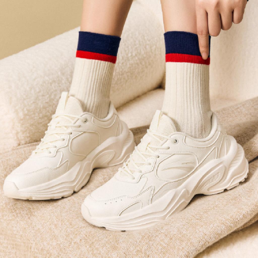Anta Little Millennium Trendy Comfortable Wear-Resistant Breathable Lightweight Increased Height Low-Top Casual Shoes Women Casual Shoes 922538826-8