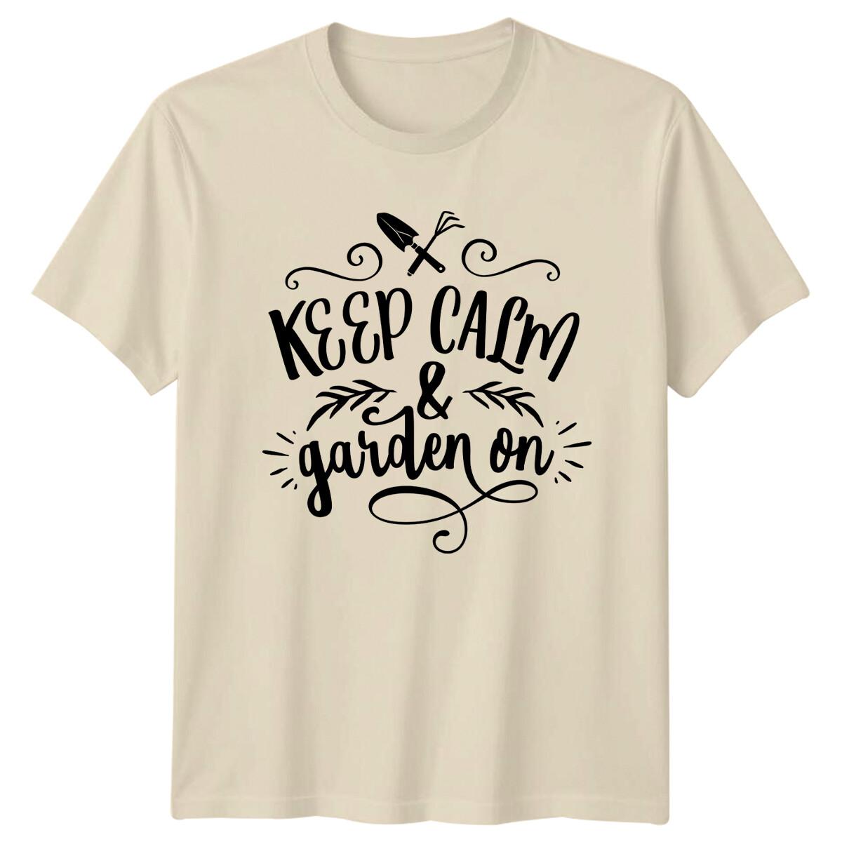 Keep Calm & Garden On Graphic Nature Garden T-Shirt XXXXL