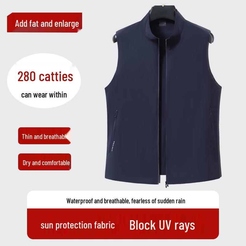 Men s Plus Size Sun Protection Lightweight Casual Vest 8XL