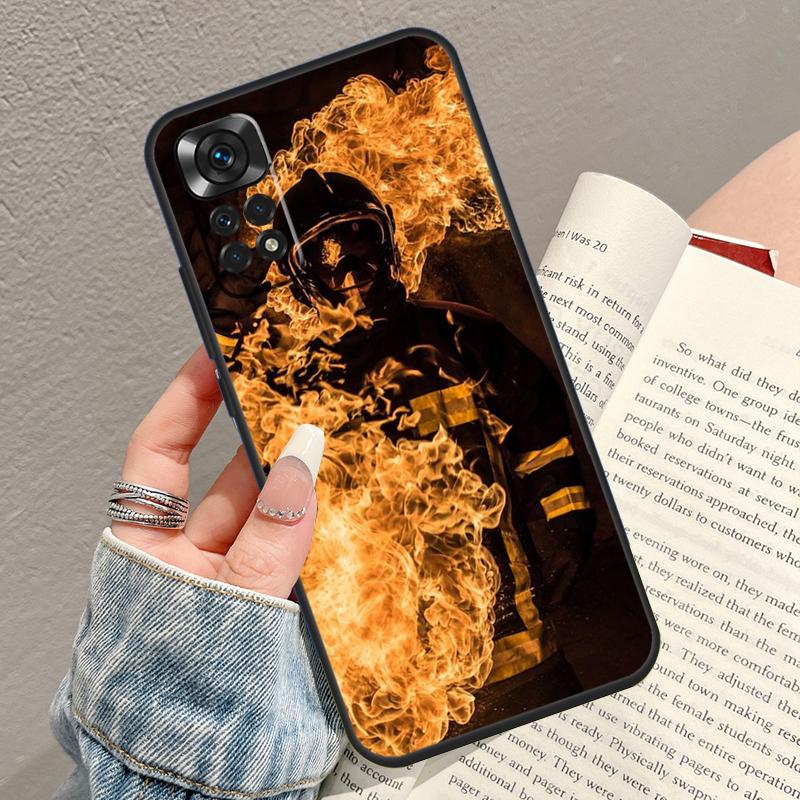 

Firefighter Heroes Fireman Phone Case For Xiaomi Redmi Note 14 13 12 9 10 11 15 Pro Plus 13C 10C 12C 14C 15C Cover Note 15 Pro Plus 5G