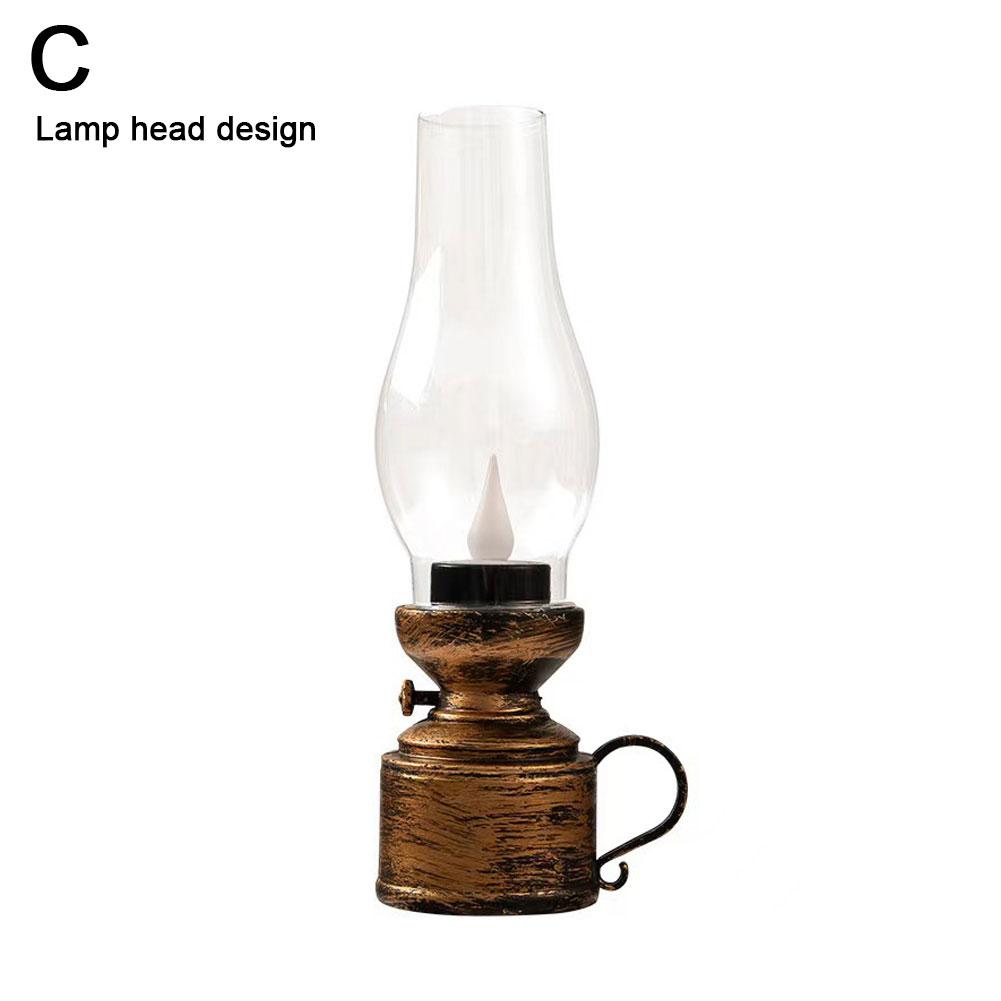 Dekorativer Retro-Kerzenhalter Kerzenständer Lampe mit Knopfzellen-Batterie Tischleuchte Öllampe