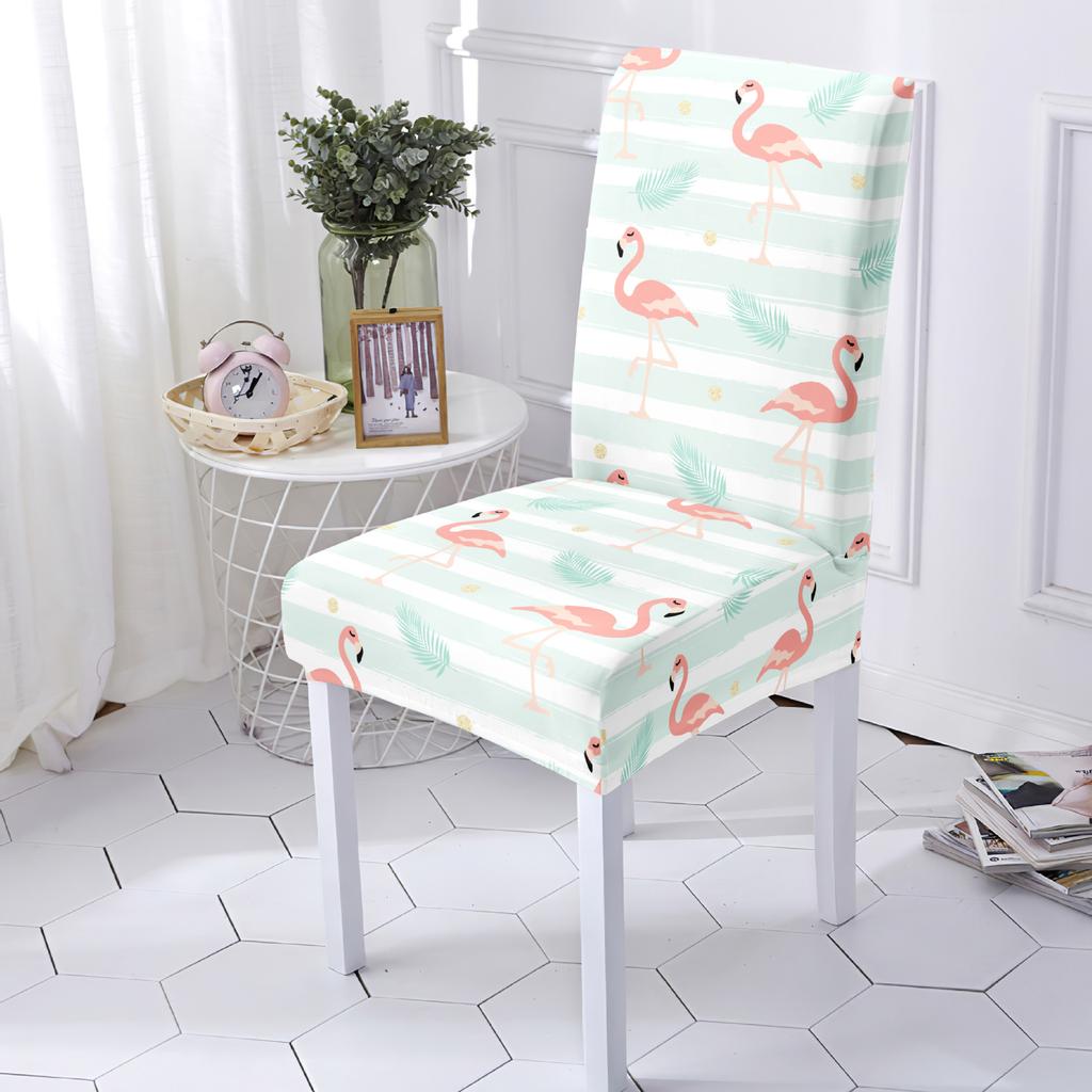Printed Chair Cover Instagram Style Botanical Pattern Elastic Chair Cover All Season Universal Integrated Backrest Chair Cover