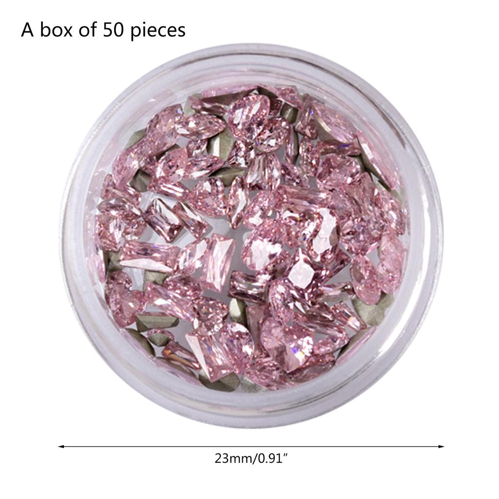 50Pcs Flatback Nail Rhinestones Mini Diamond Nail Charms 3D Crystal Gems Jewelry DIY Manicure Nail Decoration Part