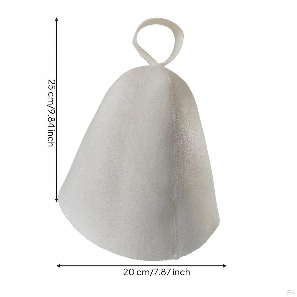 Heat Protection Felt Sauna Hat | Simple ConeShaped Design, Cap, for Steam Room 25x20x2cm