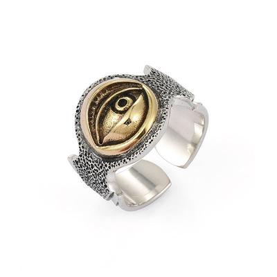 Anillo Abierto Ajustable Hombres Mujeres Ojo de Horus Vintage Geométrico Maligno Declaración