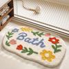 High Quality Tufted Flower Bath Mat, Ultra Soft Thick Microfiber Bathroom Rug, Absorbent Non Slip Carpet for Shower Bathroom